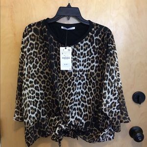ZARA Animal Print Blouse BRAND NEW!